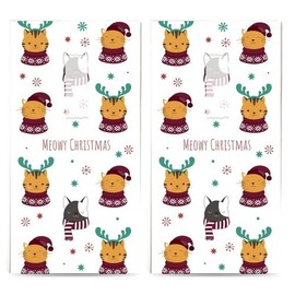 20 Individual Handkerchiefs Christmas Christmas Meow 2 Packs of 10 Individual Paper Handkerchiefs Printed as Gift