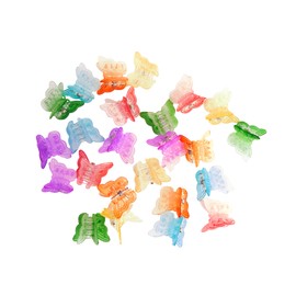 RED by Kiss 24 Pieces Kids Barrettes, Self Hinge Plastic Hair Clips for Girls Toddler Kids Baby, 80s 90s Cute Colorful Cartoon Design Hair Pin Hair Accessories (Butterfly Ombre)