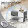 Aothey Stainless Steel Litter Box with Lid, Enclosed Metal with