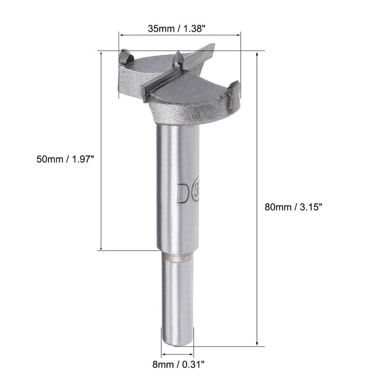 MACHSWON 2 x Forstner Drill Bits, Tungsten Carbide Wood Hole