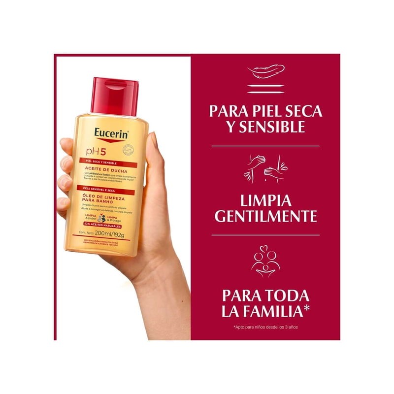 Aceite de Ducha Eucerin PH5 Syndet Piel Sensible 200ml