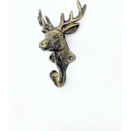 4homemax Cast Iron Rustic Design Wall Hanger Vintage Design Hooks Keys Towels Hook - Cast Iron Hook with Copper Finish (A Single One)