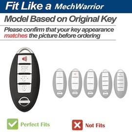 WKIOERAD Heavy Zinc Alloy Key fob Case Cover with Keychain Compatible with Nissan Altima Armada Maxima Sentra Pathfinder Titan Murano Rogue Versa GT-R Leaf Kicks Key Shell Accessories (Model-C)