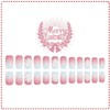 Christmas Press on Nails Pink White Glitter Gradient Fake Nails