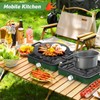 YEXLXLN 2-Burner Foldable Camping Stove with Griddle and Carrying Bag,