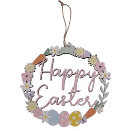 Widdle Gifts Easter Art Deco Decoration Room Ornament - 20cm Happy Easter Hanging Sign 5153