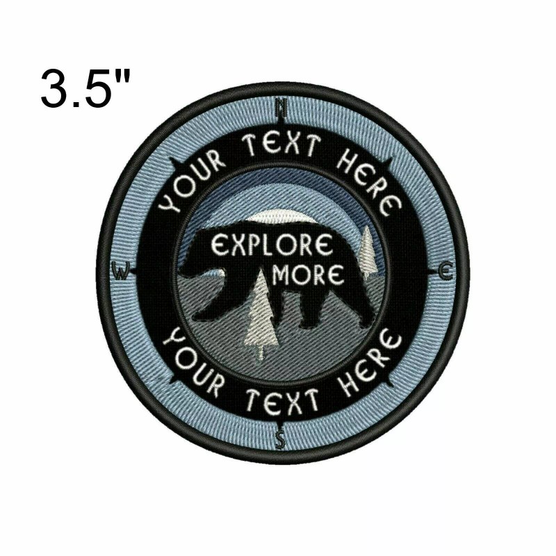 Athena Brands Custom Bear Mountain Trees Embroidered Patch Iron/Sew-On Nature