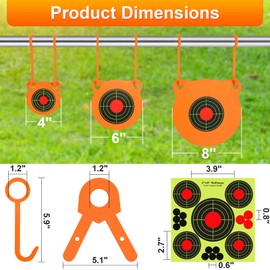GADFISH AR500 Steel Target 3/8", Gong Target Hanging Kit, Hanging Gong Targets Set with 10 Pcs Target Papers, DIY Steel Shooting Target Kit for 1 Inch OD EMT Conduit, Sold Separately