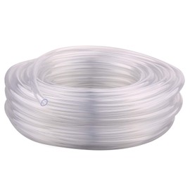 DERPIPE Clear Vinyl Tubing - 3/8'' ID 1/2'' OD PVC Tube Food Grade Flexible Plastic Pipe Hose for Homebrewing, Siphon Pump 30.5 Meters(100ft) Length