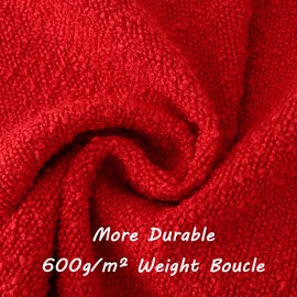 FUTEI Pack of 2 Red Boucle Accent Decorative Throw Pillow Covers,20x20 Inch Soft Solid Textured Cushion Case,Home Decor for Couch Bed Living Room