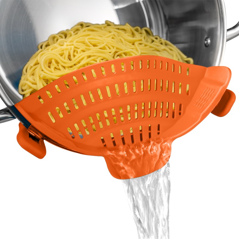 Clip-On Silicone Pot Strainer for Pasta, Vegetables & More –