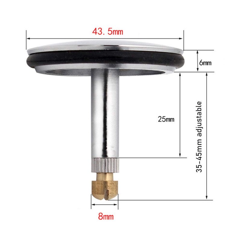 43.5mm Bathtub Chock Plug Adjustable Pop Up Sink Component Replacement