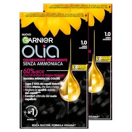 Garnier Olia Permanent Hair Colour, No Ammonia, Colouring with Flower Oils of Natural Origin with Brightening and Nourishing Effect, Colour 110, Very Light Natural Blonde - 2 Packs