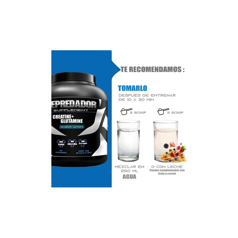 Creatina + Glutamina Depredador 1kg Varios Sabores