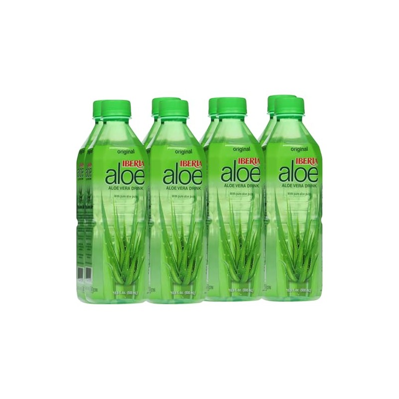 Iberia Aloe Vera Juice Drink with Pure Aloe Pulp, Original,16.9