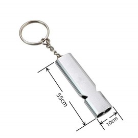 HRLORK 2 Pieces Emergency Whistle Outdoor Survival Safety Whistle Metal Keychain Whistle with Lanyard and Keychain for Training Pet Camping Hunting Hiking-Silver