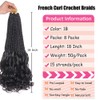 18 Inch 8 Packs French Curl Crochet Braids Black Bohemian