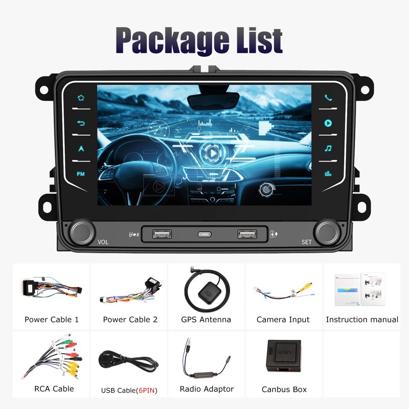 ESSGOO 7" Android14 For VW Volkswagen Jetta Passat Car Stereo