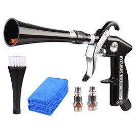 RYCUBRE Tornado Dry Cleaning Gun Car Cleaning Air Blow Gun High Pressure Blower Gun with 2 Nozzles + 2 American Connectors + 2 Microfiber Towels, Durable Metal Body, Anti-Drop, for Car Interior Cleaning