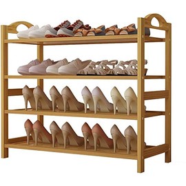 UDEAR Bamboo Shoe Rack 4-Tier Shoe Storage Organizer Entryway Shoe Shelf