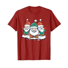 Christmas Gnome Trio - Holiday Cartoon Characters T-Shirt