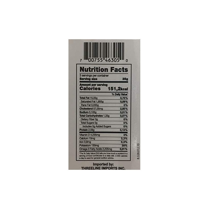 Threeline Icelandic Natural Cod Liver in Own Oil 121g /