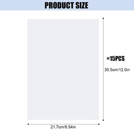 YZROHYI 15 Stück Schablonenfolie 30.5 X 30.5 cm,Kunststoff Schablonen Blätter,Blanko Schablonenmaterial,Mylarfolie Schneiden,Bastelschablonen,Halbtransparente Folie für DIY Handwerk-Milchweiß