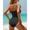 Daci Black One Shoulder One Piece Swimsuits for Women Tummy