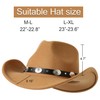 Lanzom Women Men Felt Wide Brim Western Cowboy Hats Belt