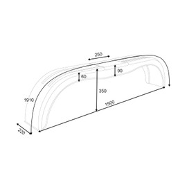 DOMAR D20250 Tandem Mudguard Set 13 to 14 Inch Plastic for Car Trailers Two Pieces 1500 x 220 mm Double Axle Wheel Arch Mud Flaps Wheel Cover for Car Transporter