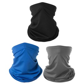 JEXOWIQ Pack of 3 Men's Multifunctional Outdoor Headwear, Breathable Bandana, Mask for Outdoor Protection, Washable, Reusable Face Cover, Protect Against Dust, Wind for Cycling, Running, Hiking,
