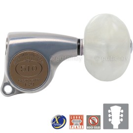 GOTOH NEW Gotoh SGL510Z-P1 Tuning Keys Set 1:21 Ratio 3x3 - ANTIQUE X-FINISH CHROME