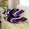 Stripes Purple Black White Throw Pillow Covers 20"x20" Set of