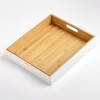 Zeller 13358 bamboo storage box, white, approximately 30 cm x