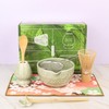 8Pcs Green Matcha Set–Ceramic Matcha Bowl, Matcha Whisk with Sakura