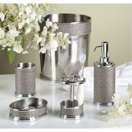 InterDesign Twillo Liquid Soap & Lotion Dispenser Pump for Kitchen or Bathroom Countertops, Metallico