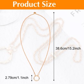 Zelphvt Stainless Steel Loop Anti-Lost Chain for Sunglasses Holder Necklace Ring for Women Ring Holder Necklace Eye Glasses Holders Around Neck for Sunglasses Eyeglass