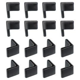PATIKIL 16 Pcs L Shape Leg Protectors 3x3cm Furniture Leg Protectors L Shaped Rubber Furniture Angle Iron Caps Black