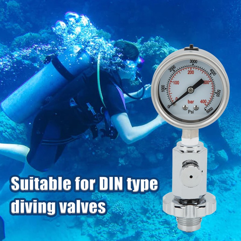 Scuba Diving Air Tank Pressure Testing Checker with 0‑400 Bar