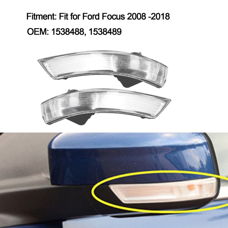 Pair of Rearview Wing Mirror Indicator Lens Turn Signal Light