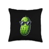 Cool Cucumber With Sunglasses Summer Throw Pillow