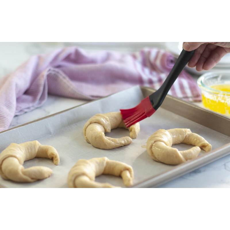 GoodCook Touch Silicone Basting Brush with Non-Slip Handle, Red/Black