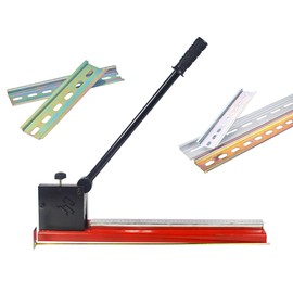 INTSUPERMAI Upgrade Manual Din Rail Cutter Three Groove Guide Din Rail Cutter with Scale for Aluminum Alloy and Steel Rail,Red