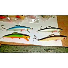 Mann's NEW LOT OF 4 Tom Manns DESIGNER Hackleback Bowfin 3.5" Fishing LURE JERKBAIT