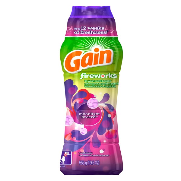 Gain Fireworks Laundry Scent Booster Beads, Moonlight Breeze Scent, 555 g