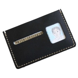 Polco Colosso Original Tochigi Leather License Case, Made in Japan, Genuine Leather, Black
