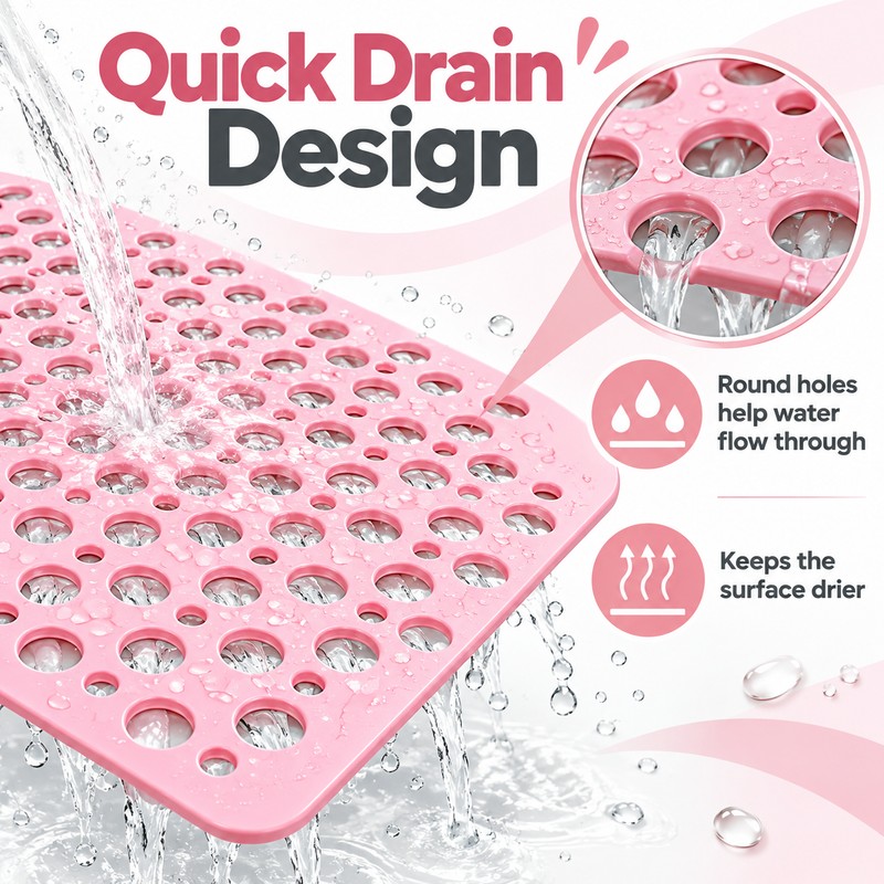 Non-Slip Shower Mat for Bathtubs and Bathrooms – 43 x