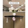 FEYRUN Metal Cubicle Corner Shelf with 3 Hooks for Office