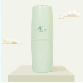 Toothbrush Travel Kit Portable Toiletry Kit Lightweight Travel Size comes with 1 Cup 2 Sub Bottles Dispenser Comb Toothbrush Holder (Pea Green)