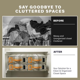 HOME OF DUTTON 2-Pack Bed Sheet Organizers| Light Brown Storage and Foldable Sheet Organizer for Linen Closets, Clear Window for Label Organization| Organize Sheets, Towels & Pillow Cases